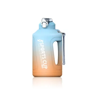 1500ml Large Capacity Gradient Straw Cup Sports Bottle With Scale(Blue)