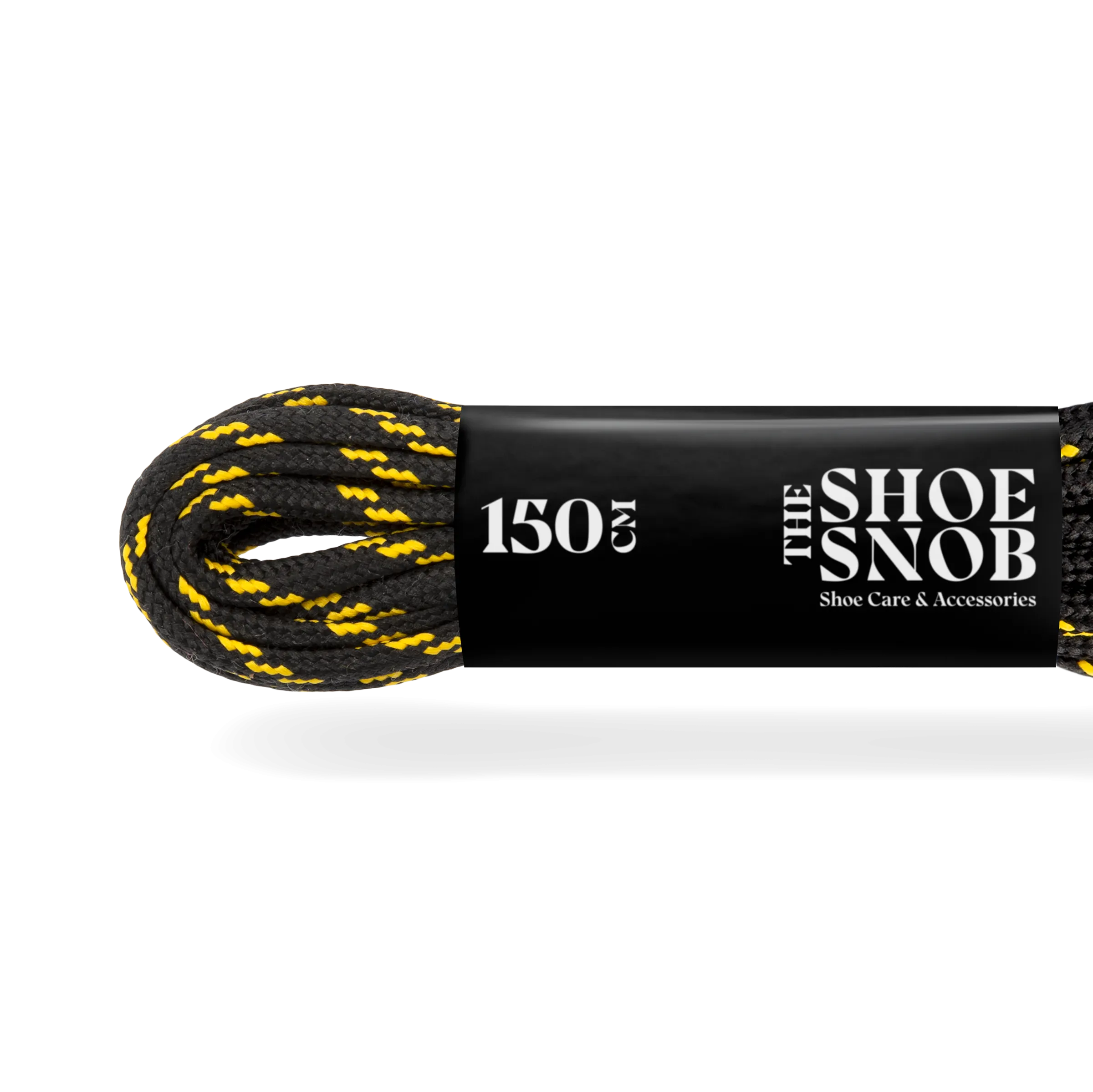 150cm Round Boot Laces - Black/Yellow