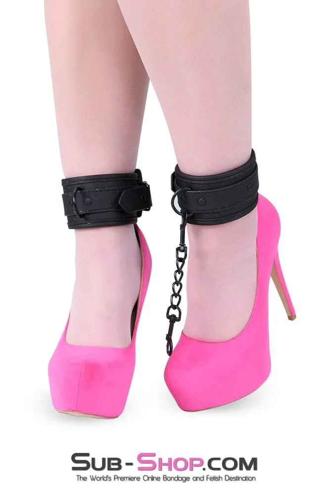 1736MQ      Film Noir Blackout Lined Bondage Ankle Cuffs - MEGA Deal