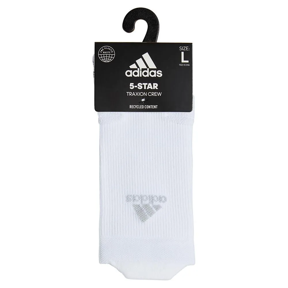 5-Star Team Traxion Crew Socks White and Clear Grey