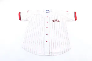 90's Chicago Bulls Embroidered Starter Logo Baseball Jersey