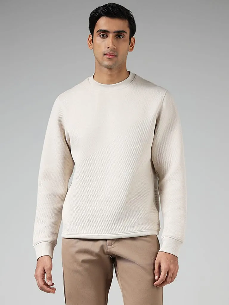 Ascot Cream Ribbed Relaxed-Fit Sweater