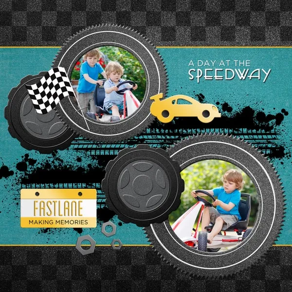 At the Speedway Plates Digital Scrapbook Kit