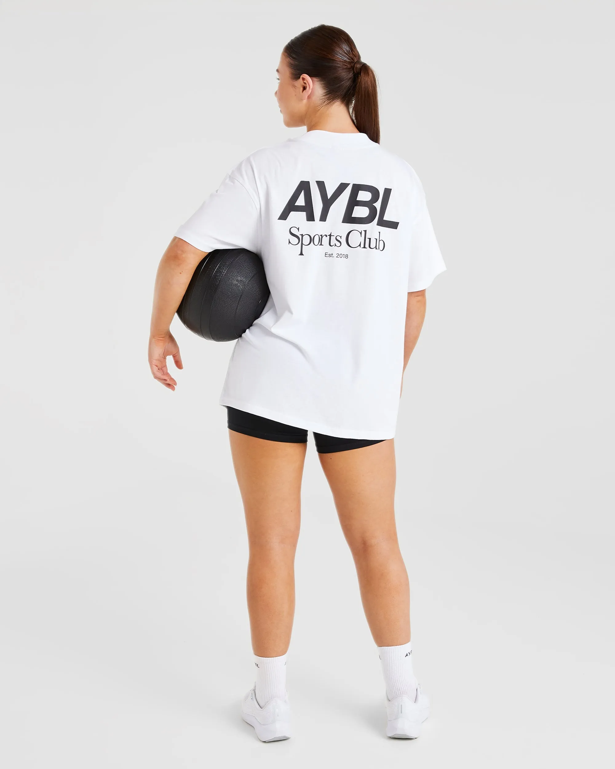 AYBL Sports Club Oversized T Shirt - White