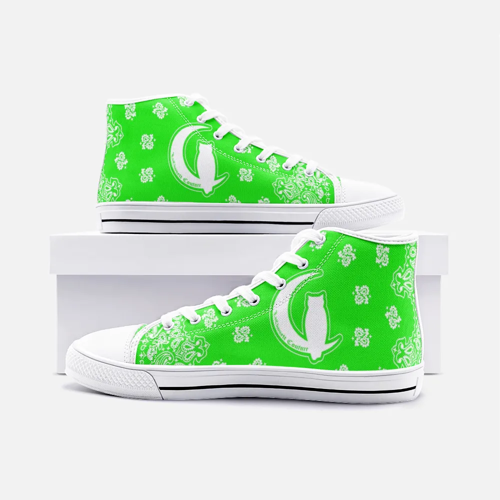 BANDANA GREEN Unisex High Top Canvas Shoes