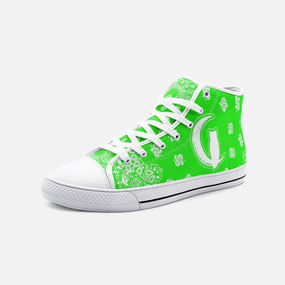 BANDANA GREEN Unisex High Top Canvas Shoes