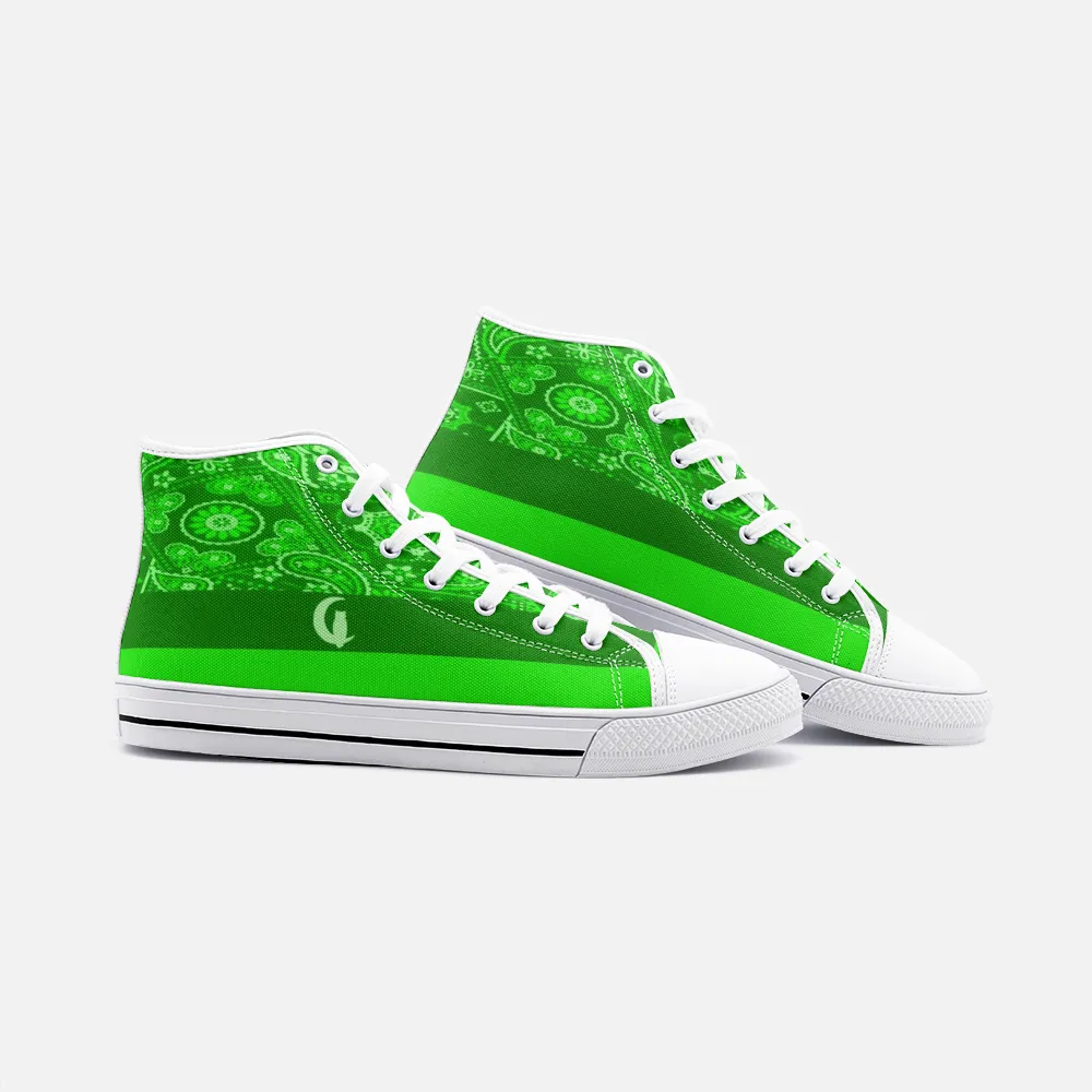 BANDANA VIRAL GREEN Unisex High Top Canvas Shoes