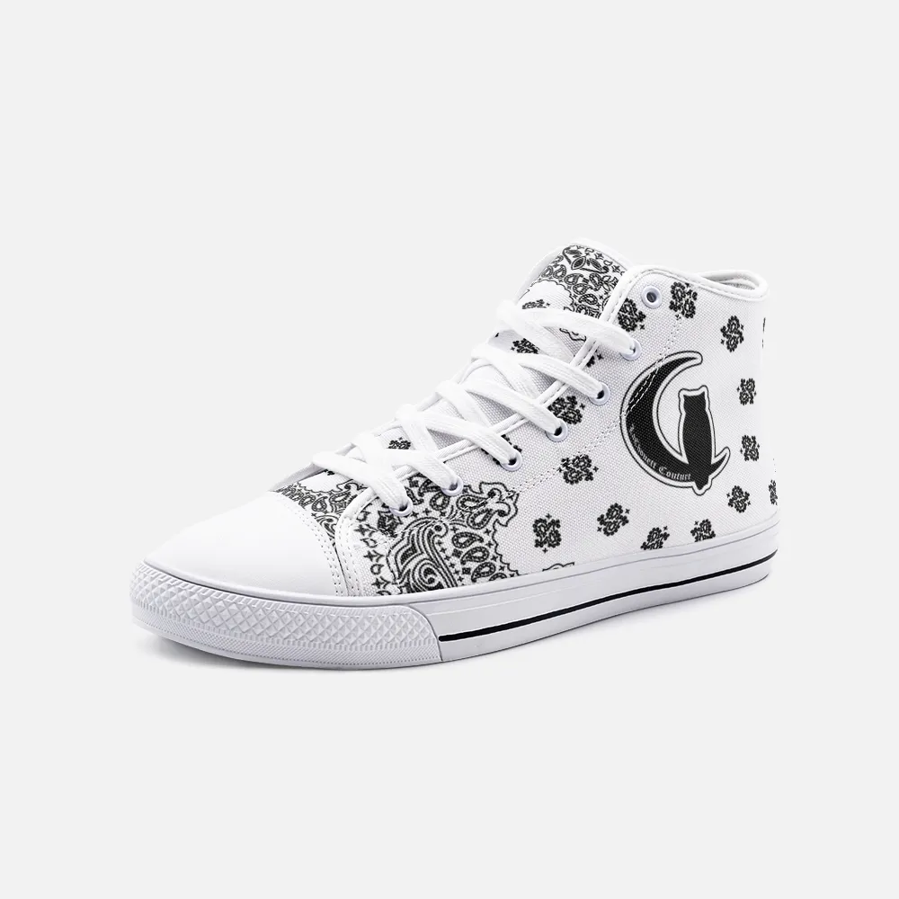 BANDANA WHT Unisex High Top Canvas Shoes