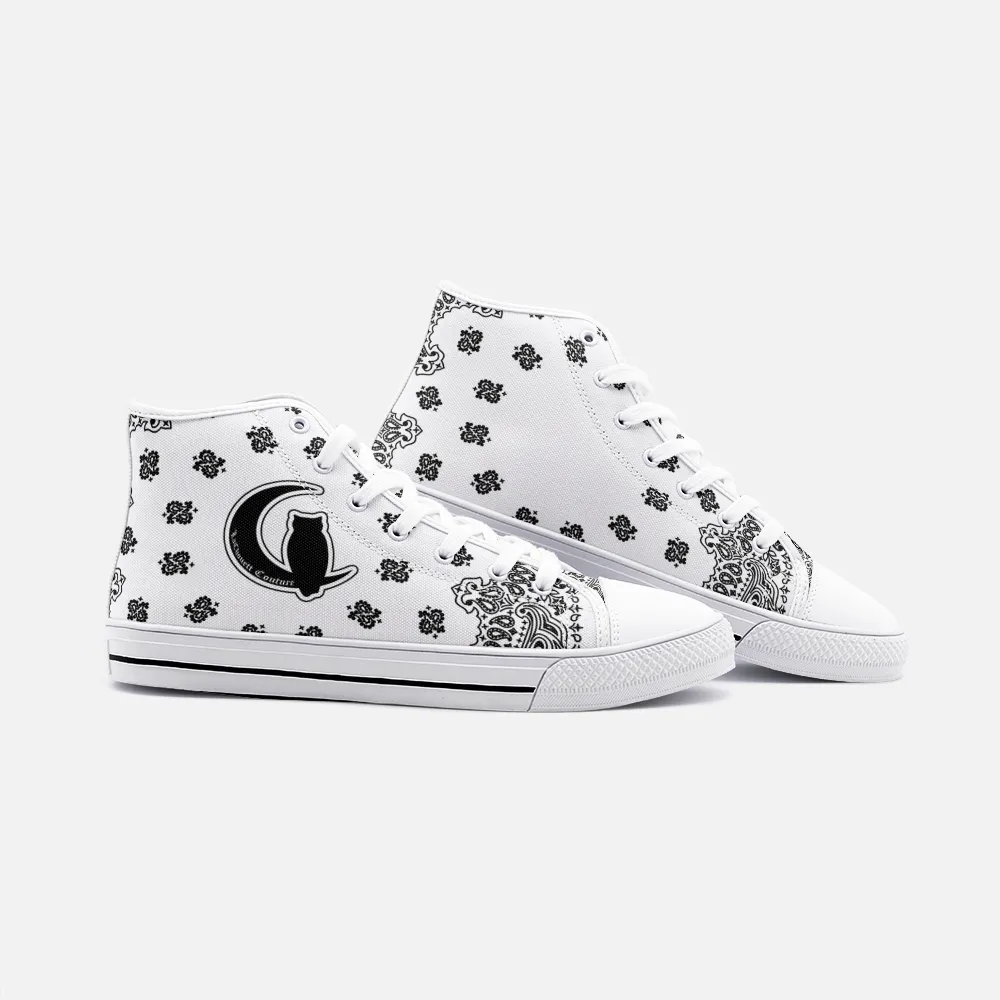 BANDANA WHT Unisex High Top Canvas Shoes