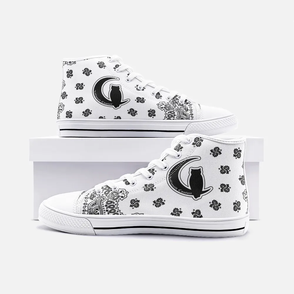 BANDANA WHT Unisex High Top Canvas Shoes