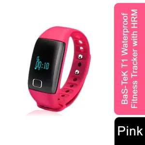 BaS-TeK T1 Waterproof Fitness Tracker with HRM - Pink