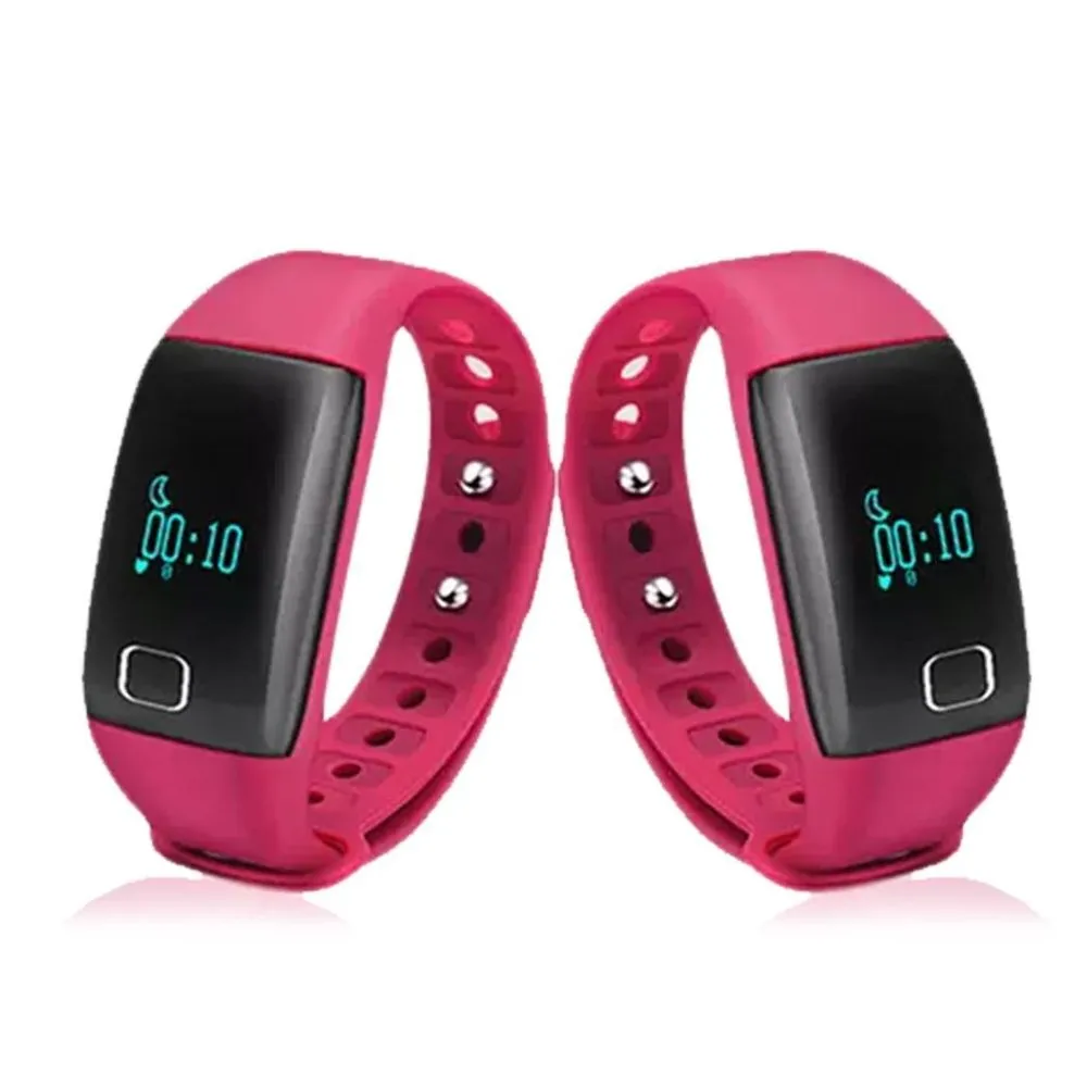 BaS-TeK T1 Waterproof Fitness Tracker with HRM - Pink