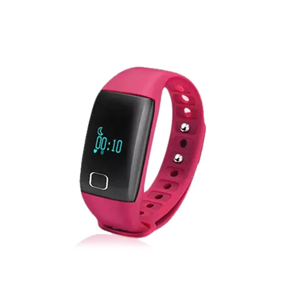 BaS-TeK T1 Waterproof Fitness Tracker with HRM - Pink