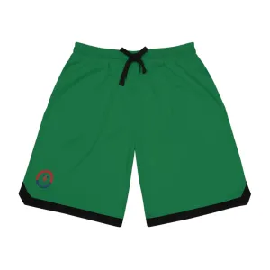 Basketball Rib Green Shorts (AOP)