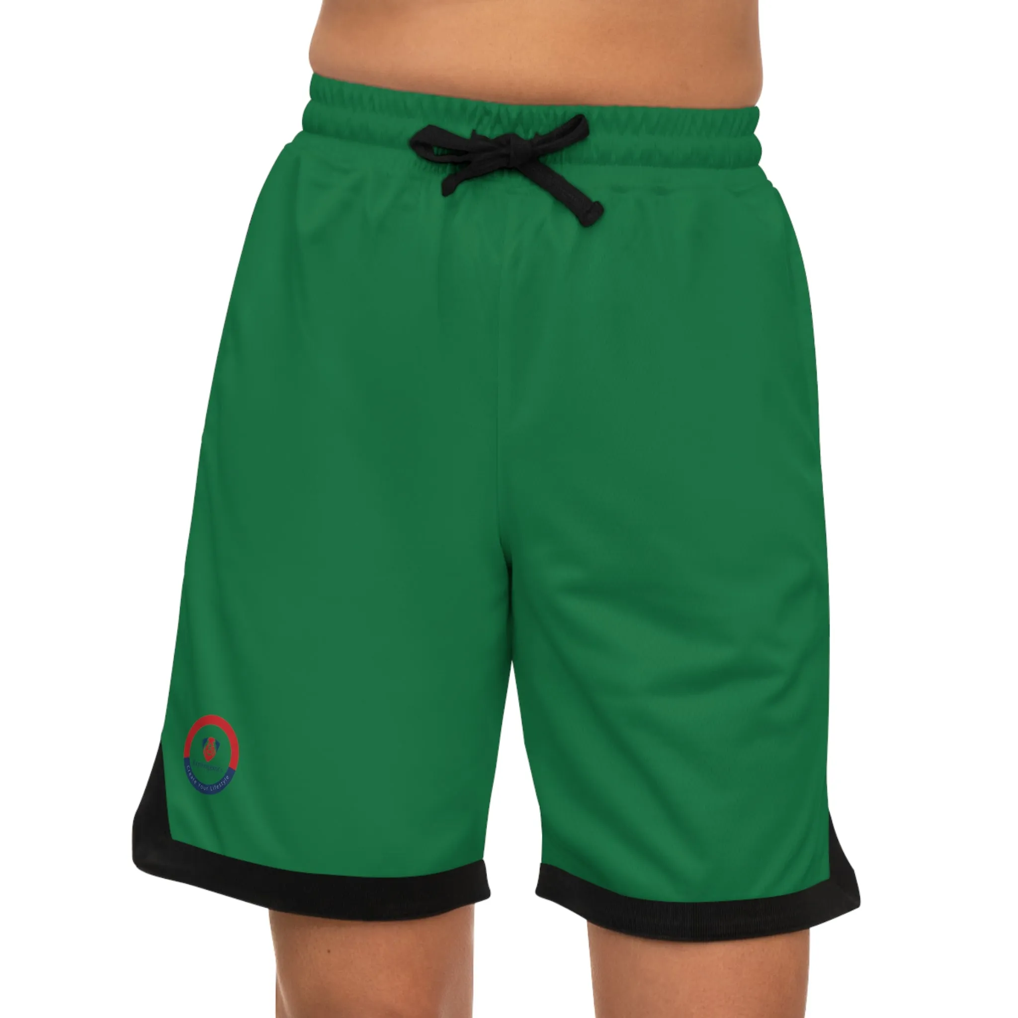 Basketball Rib Green Shorts (AOP)