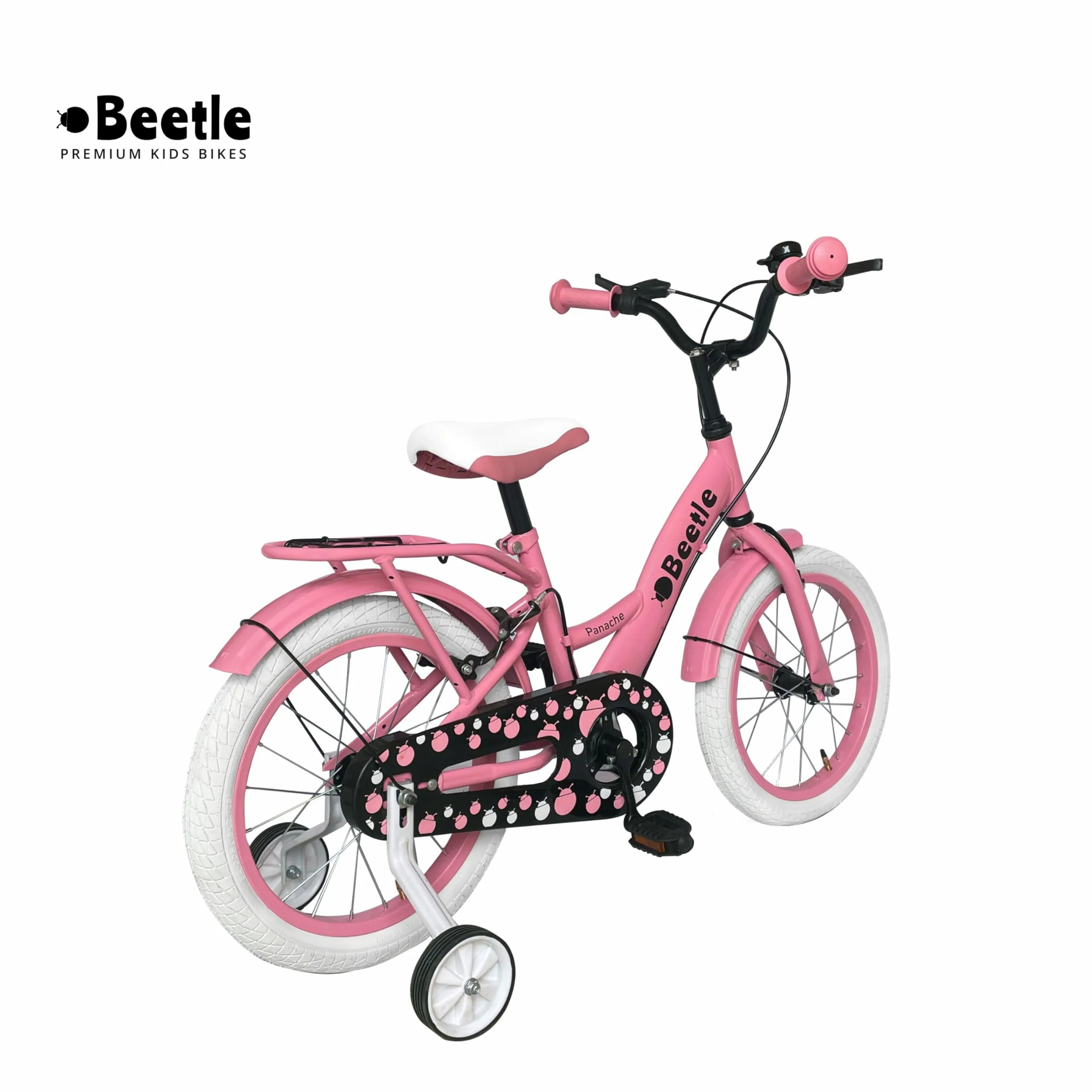 Beetle Panache 16T Kids Bike, 10 Inch Frame, Pink, Single Speed Steel Frame Bike with Support Wheels, Ideal for 5-7 Years Unisex, Height 3-4 feet