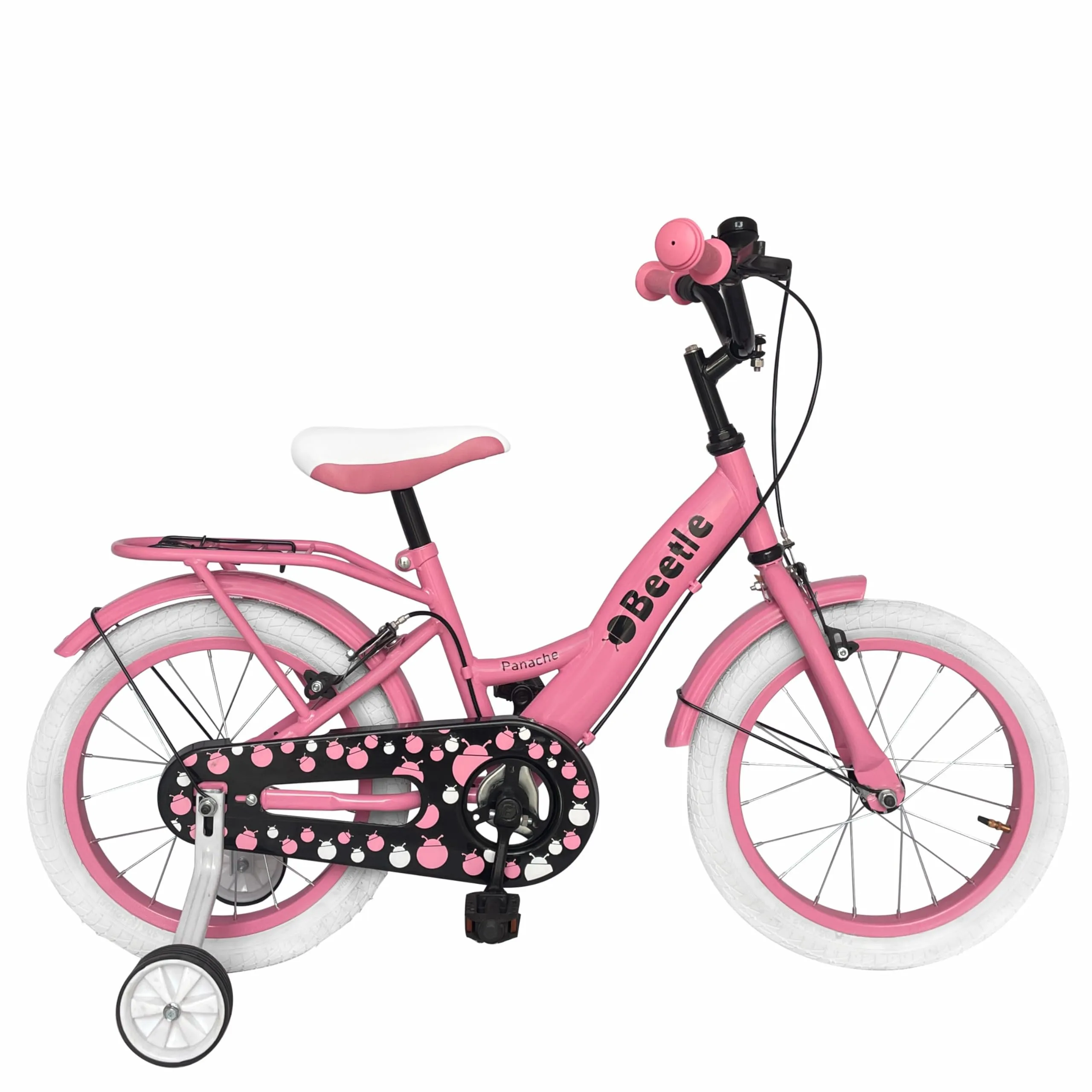 Beetle Panache 16T Kids Bike, 10 Inch Frame, Pink, Single Speed Steel Frame Bike with Support Wheels, Ideal for 5-7 Years Unisex, Height 3-4 feet