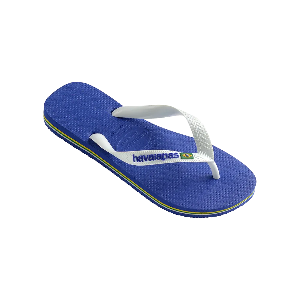 Brasil Logo Flip Flops By Havaianas, Marine Blue