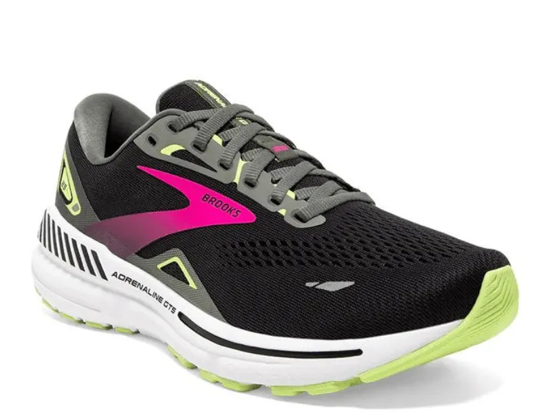 Brooks Adrenaline GTS 23 Ladies Running Shoe (Black/Metal/Sharp Green)