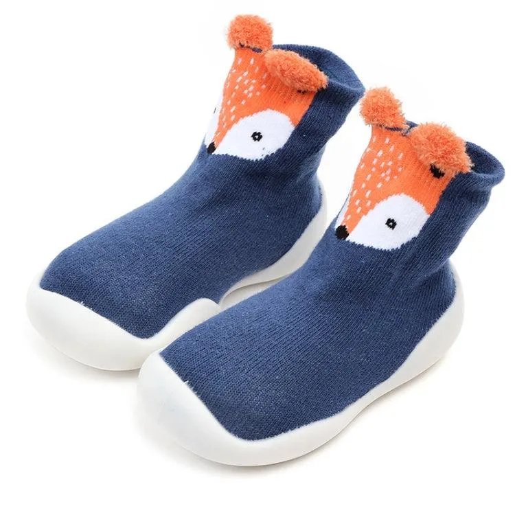 Cartoon-Themed Soft Knitted Floor Socks for Babies and Toddlers