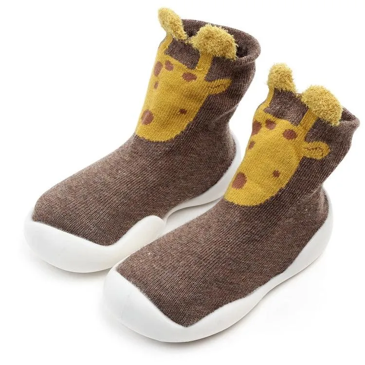 Cartoon-Themed Soft Knitted Floor Socks for Babies and Toddlers