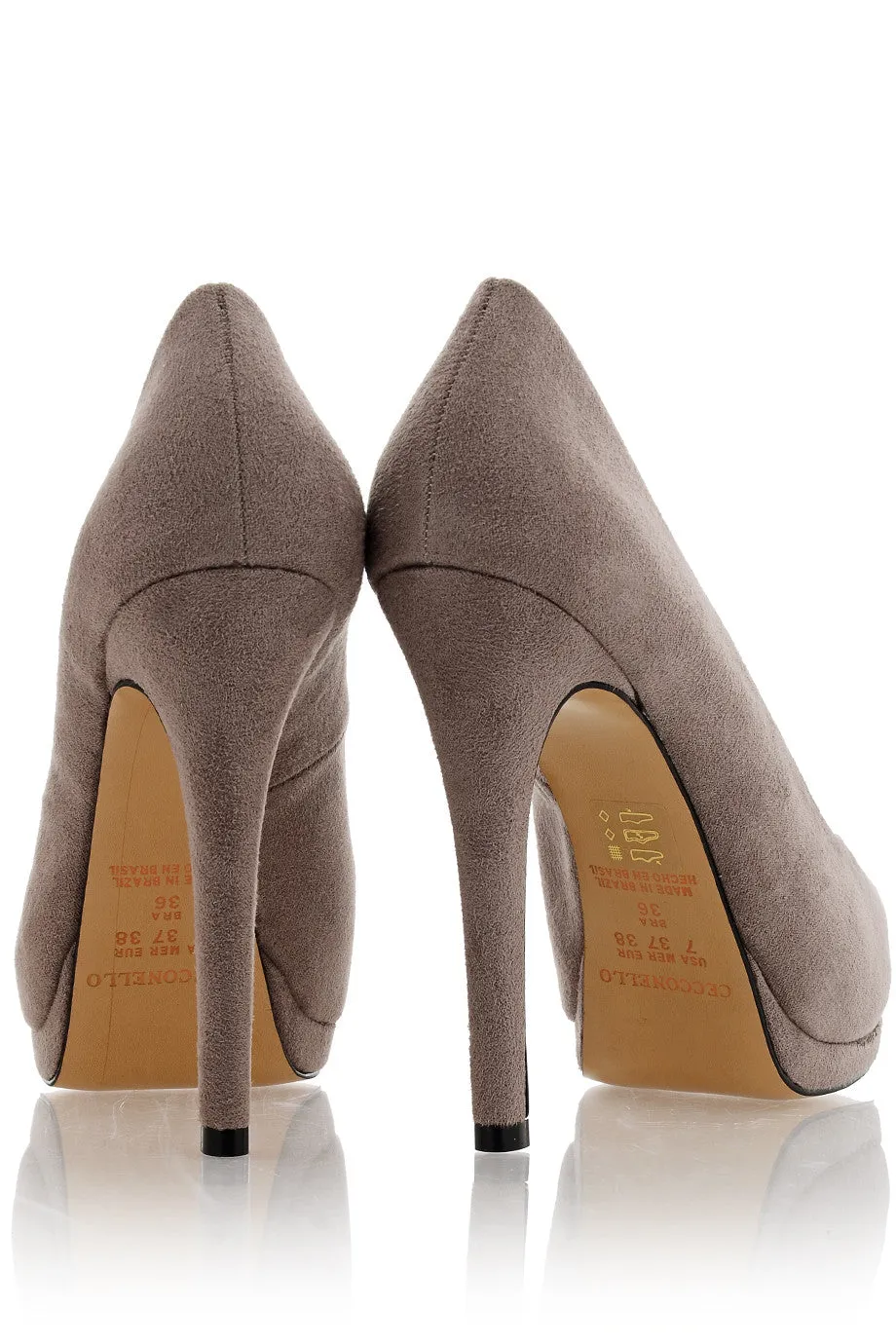 CECCONELLO DREA Gray Suede Peep Toe