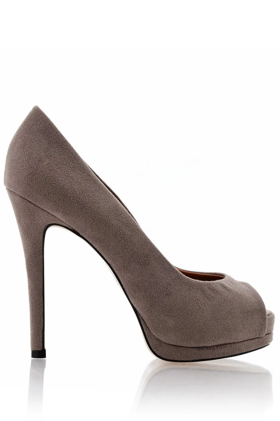 CECCONELLO DREA Gray Suede Peep Toe