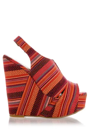 CHINESE LAUNDRY JEWEL TONE Striped Zigzag Wedges