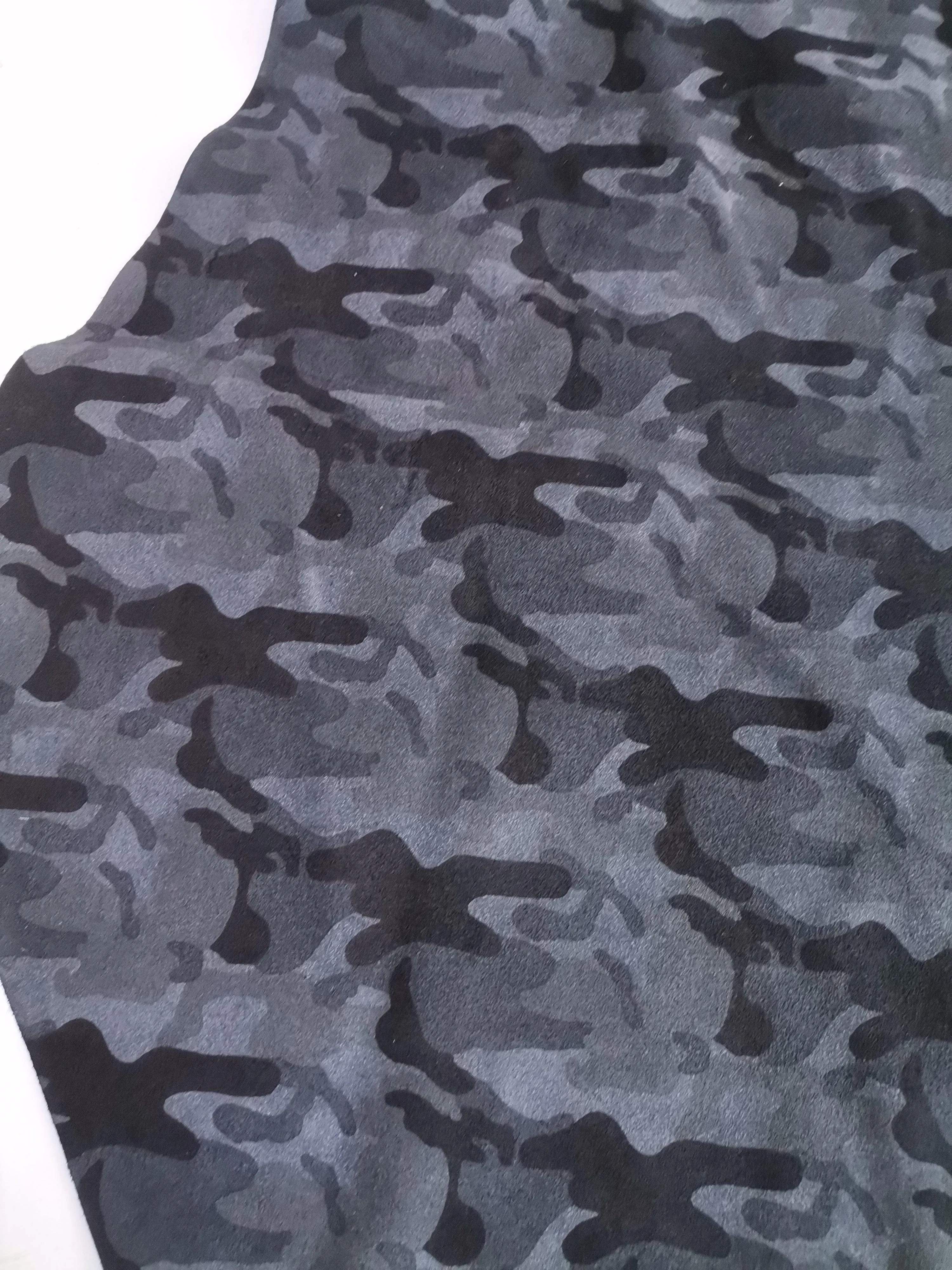 Cow soft split camo leather, army camouflage print on cow genuine leather sheets thickness 1,1-1,2mm(2,5oz