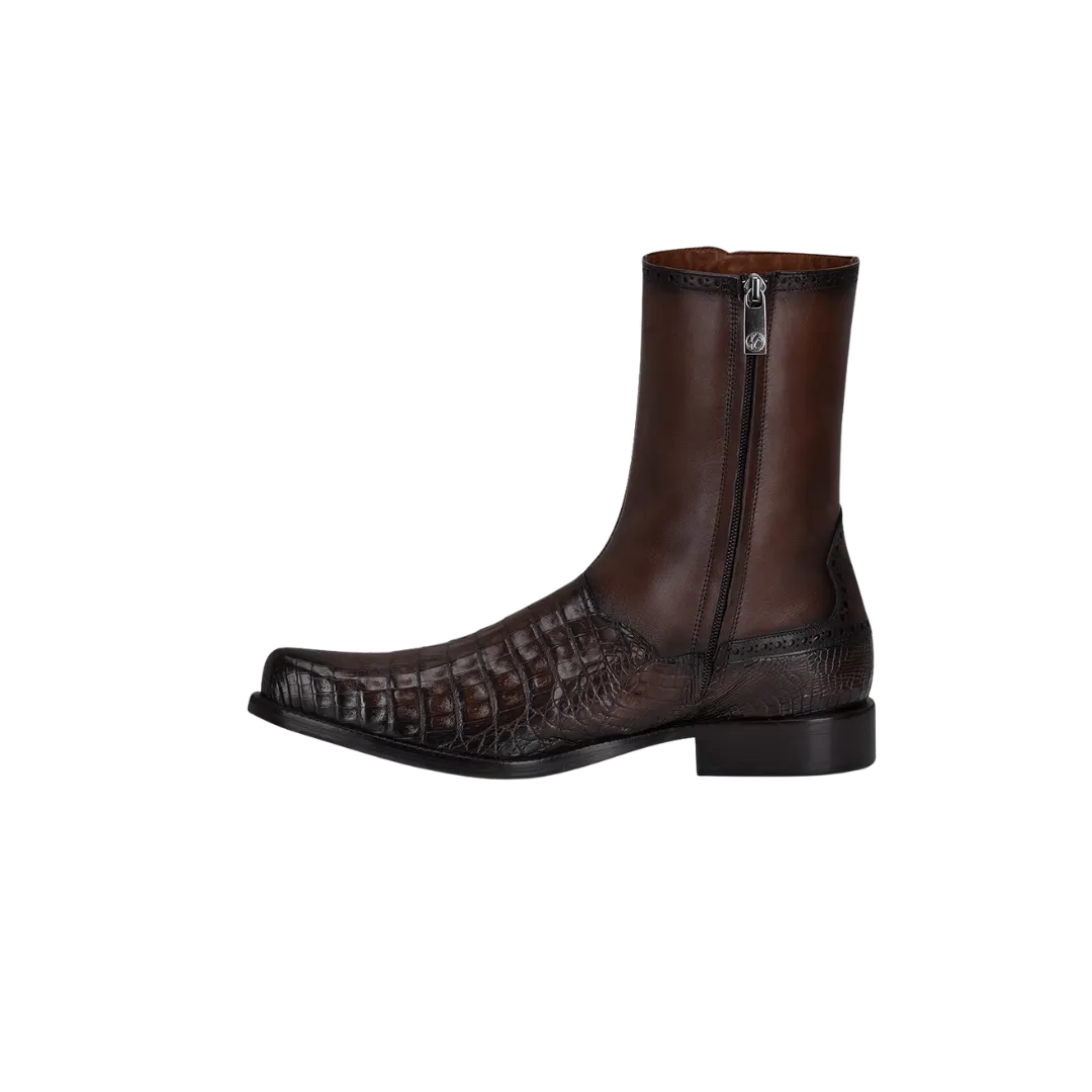 Cuadra Men's Caiman Belly Brown Boots