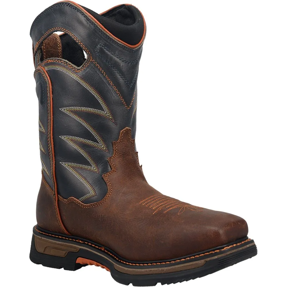 'Dan Post' Men's 11" Thunderhead EH WP Western Square Toe -  Brown / Black