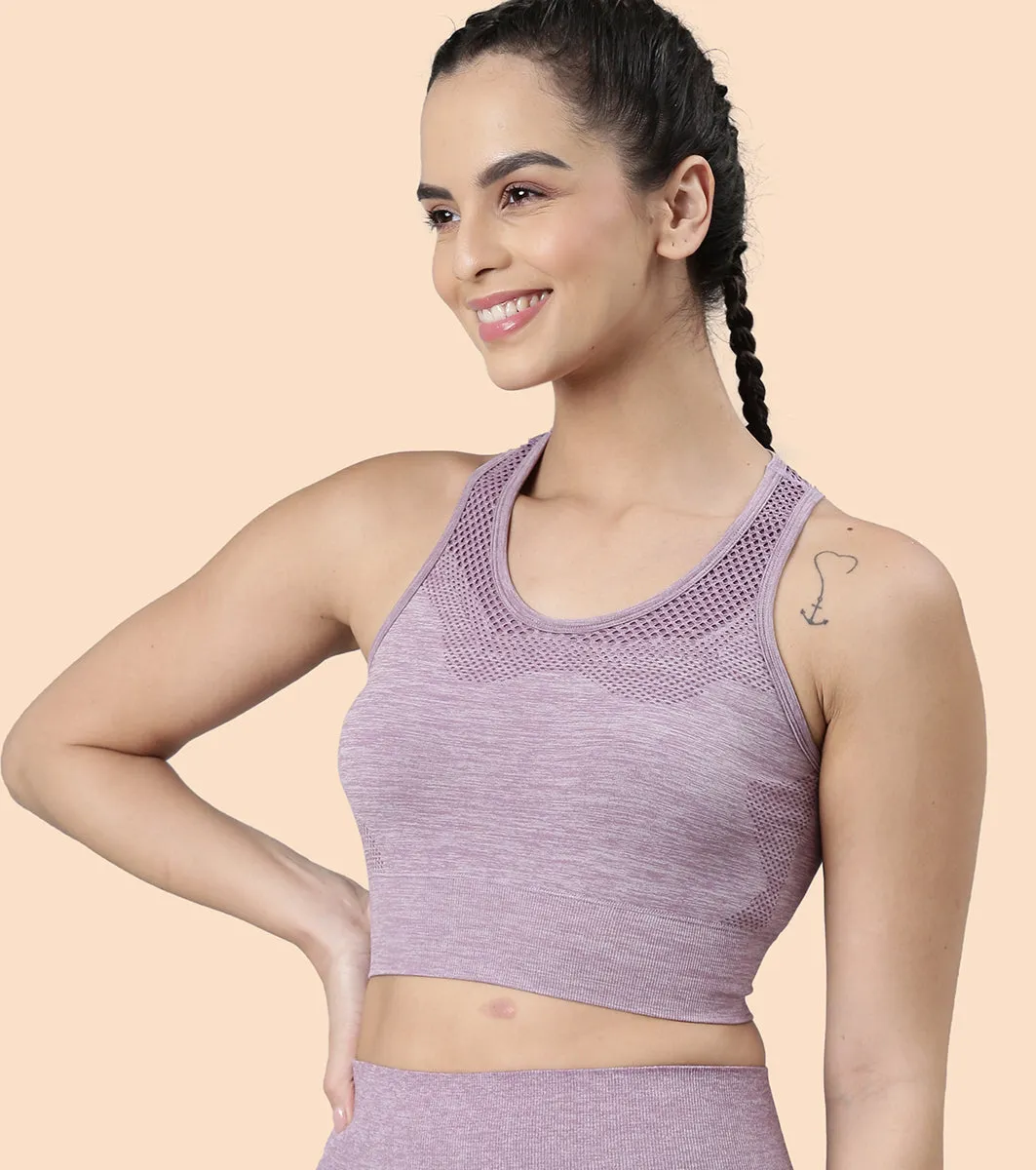 Enamor Medium Support Sports Bra | Held-in-fit Seamless Bra With Perforation For Ventilation For Women | A203