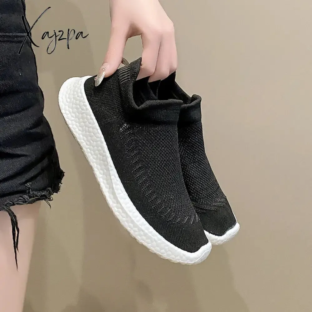 European and American 2024 New Casual Sports Shoes, Running Shoes, Soft-soled Lazy Shoes, Fly-knit Slip-on Shoes