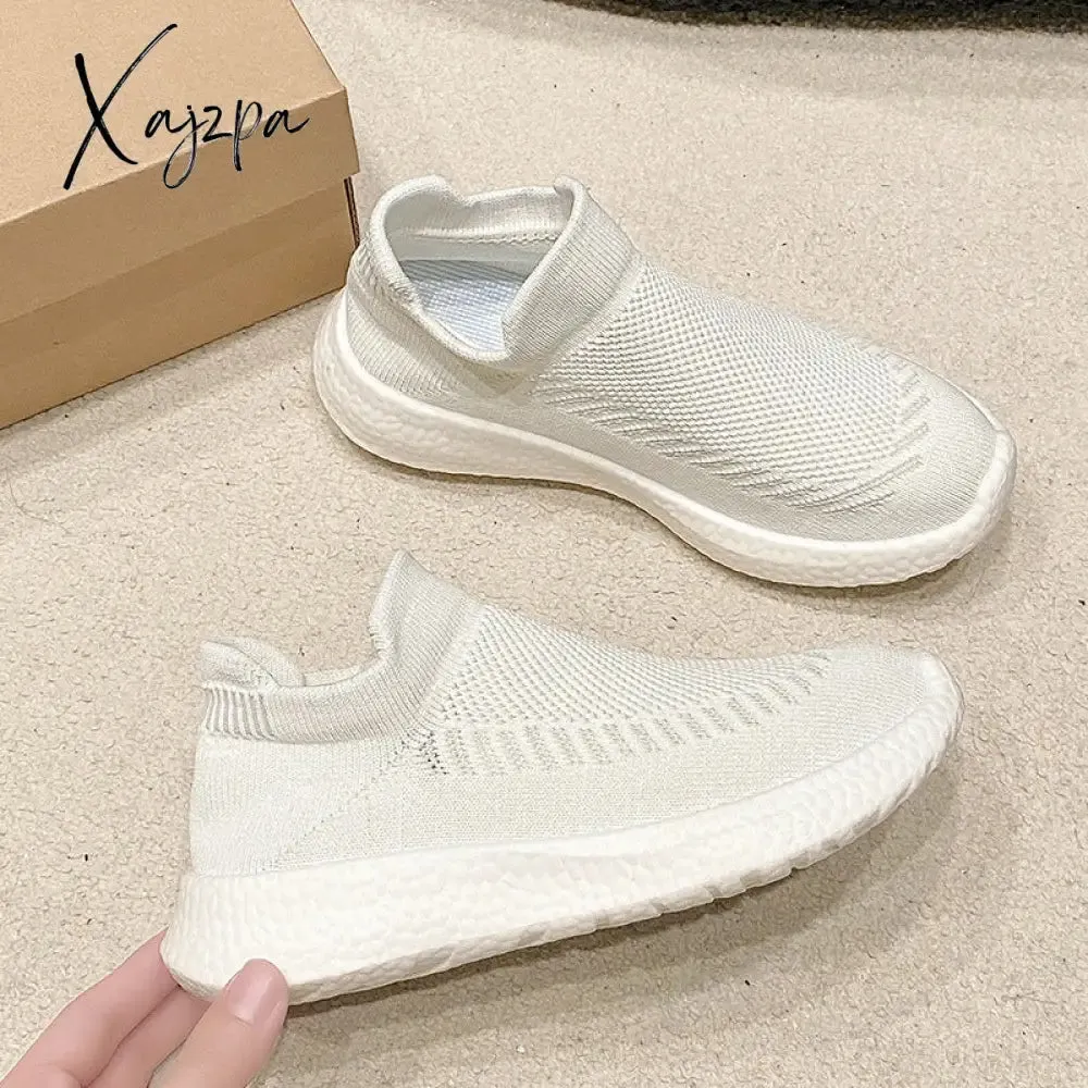 European and American 2024 New Casual Sports Shoes, Running Shoes, Soft-soled Lazy Shoes, Fly-knit Slip-on Shoes