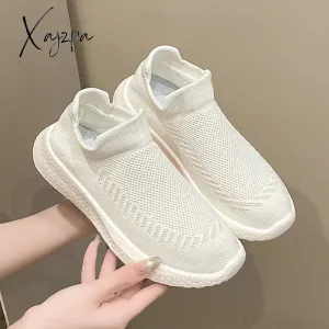 European and American 2024 New Casual Sports Shoes, Running Shoes, Soft-soled Lazy Shoes, Fly-knit Slip-on Shoes