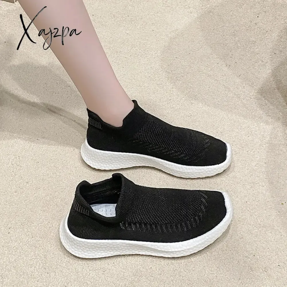 European and American 2024 New Casual Sports Shoes, Running Shoes, Soft-soled Lazy Shoes, Fly-knit Slip-on Shoes