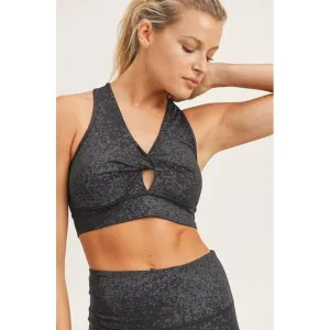 Flake Foil Twisted Front Racer Sports Bra