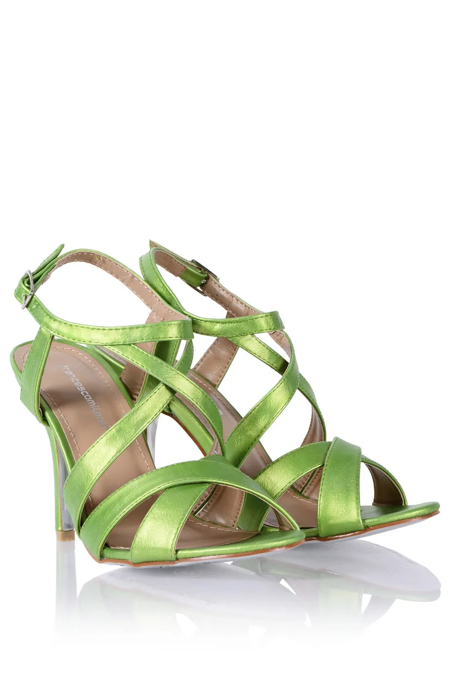 FRANCESCO MILANO SESHAT Green Heeled Sandals