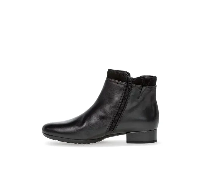 Gabor Black Leather Ankle Boot