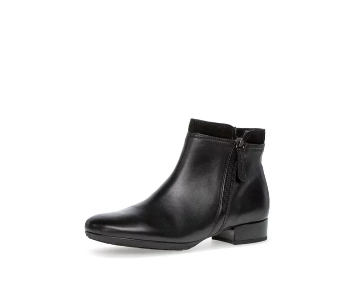 Gabor Black Leather Ankle Boot