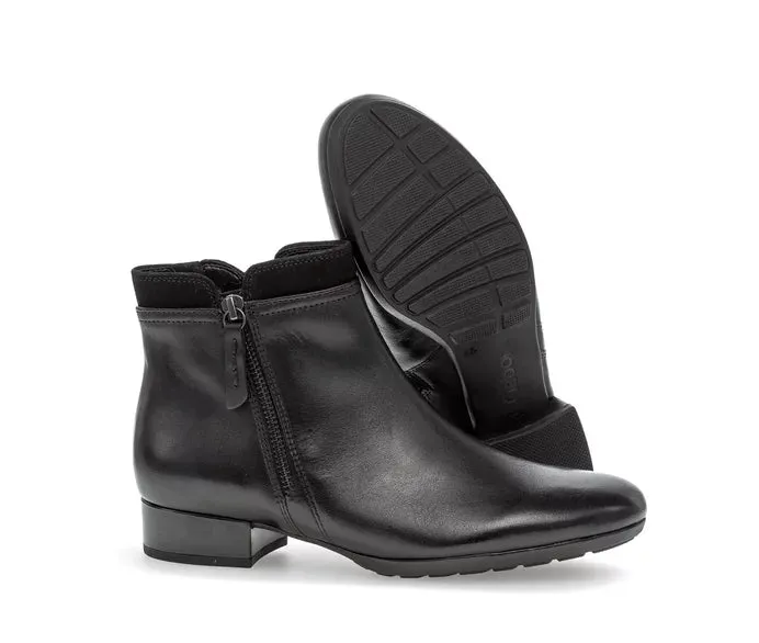 Gabor Black Leather Ankle Boot