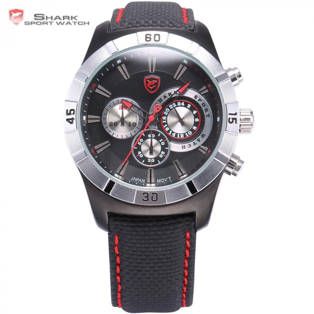 GANGES Shark 2nd Sport Watch Black/Red  SW 287