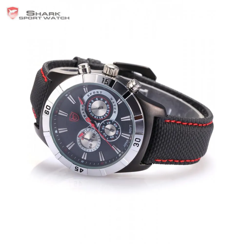 GANGES Shark 2nd Sport Watch Black/Red  SW 287