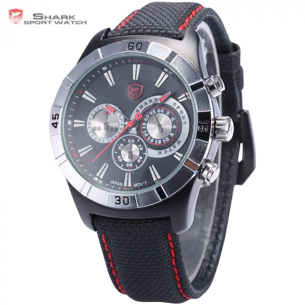 GANGES Shark 2nd Sport Watch Black/Red  SW 287