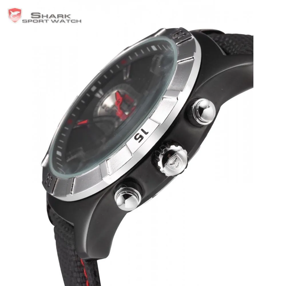 GANGES Shark 2nd Sport Watch Black/Red  SW 287