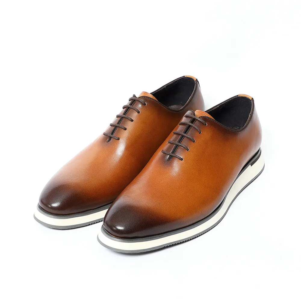 Hand-Burnished Leather Toe Casual Walking Shoes