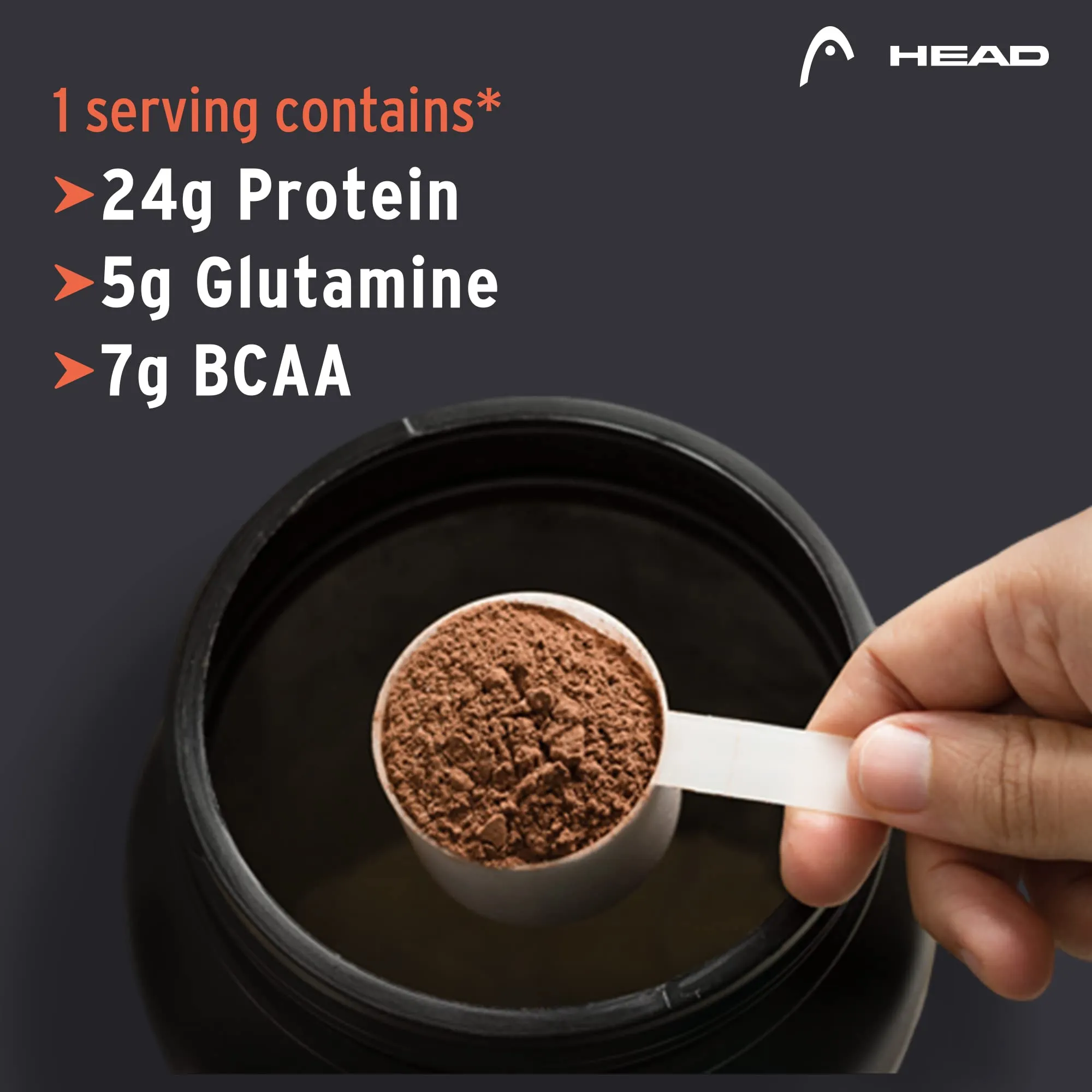 Head Premium 100% Whey Protein Concentrate Powder, Pack of 2Kg, Chocolate Cookie Cream Flavor, 60 Servings, for Athletes, Sports & Fitness Enthusiast, Muscle Strength & Bone Health, Sugarfree, for Daily Protein Intake