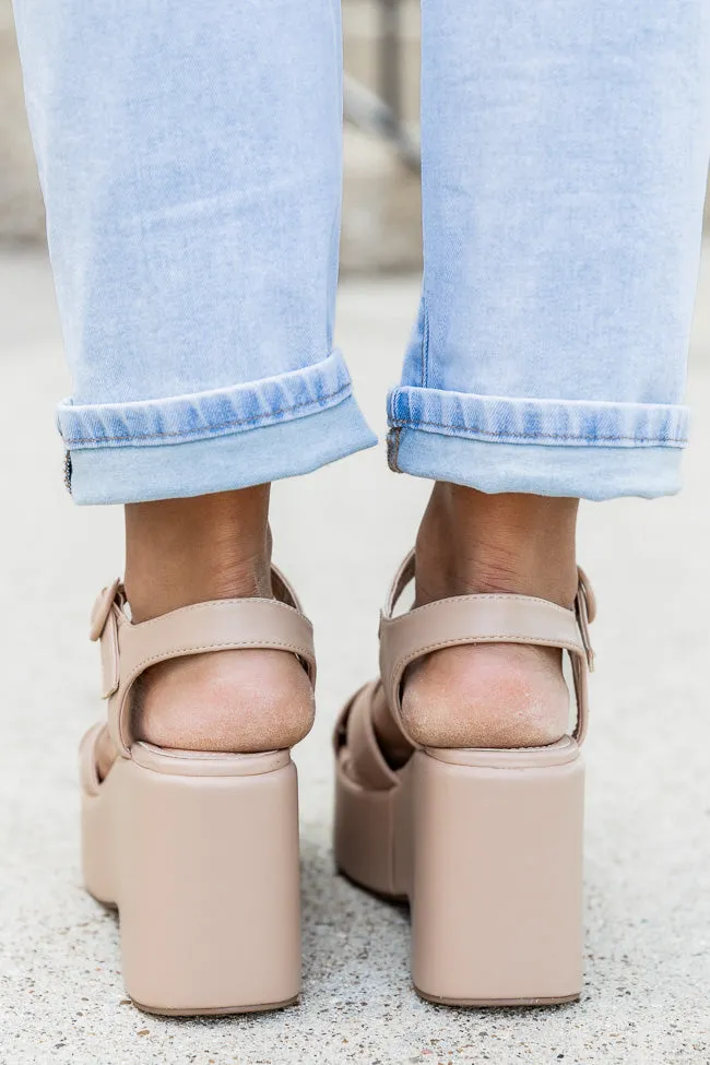 Jenni Nude Criss Cross Heels FINAL SALE