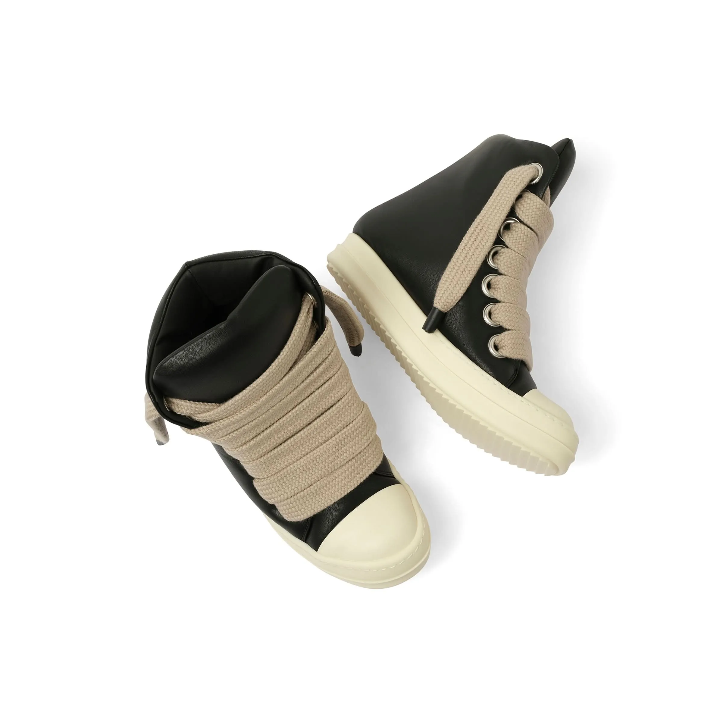 Jumbo Laced Padded High Sneaks in Black/Milk