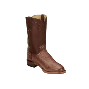 Justin Men's Greer Antique Smooth Ostrich Brown Boots